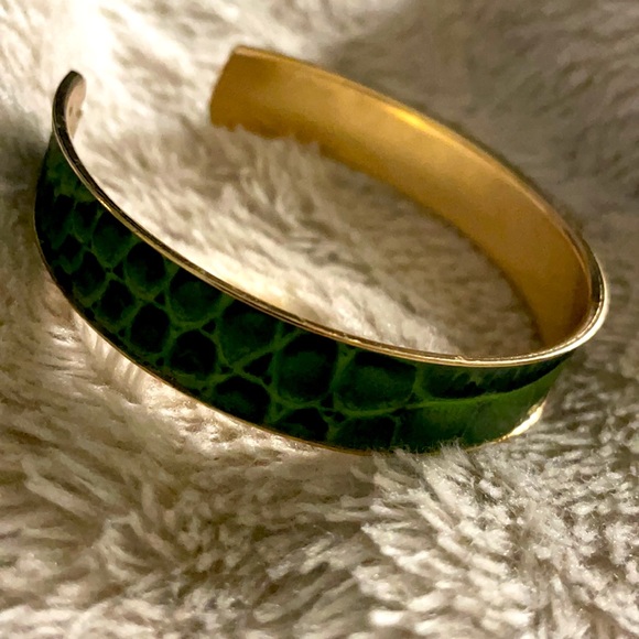 Green snakeskin bangles - Picture 3 of 4
